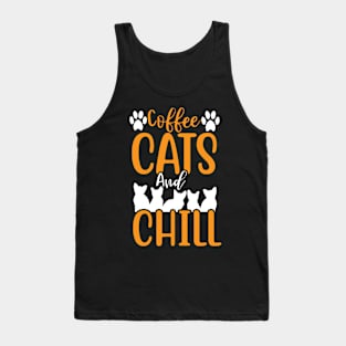 Coffee Cats Chill Design For Cat Lovers Tank Top